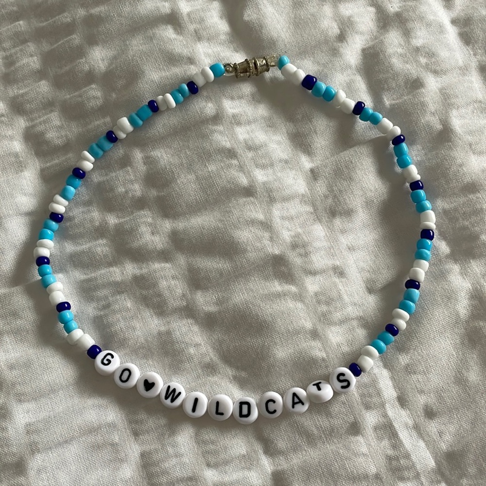 NEW Handcrafted Custom Villanova University Go Wildcats Beaded Choker Necklace